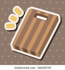 kitchenware chopping board and knife theme elements vector,eps