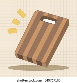 kitchenware chopping board and knife theme elements vector,eps