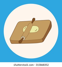 kitchenware chopping board and rolling pin theme elements vector,eps