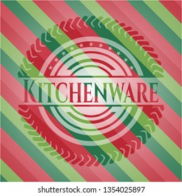 Kitchenware christmas style emblem.