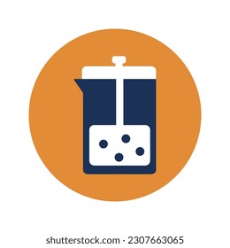 Kitchenware cooking jar with brown circle vector icon illustration