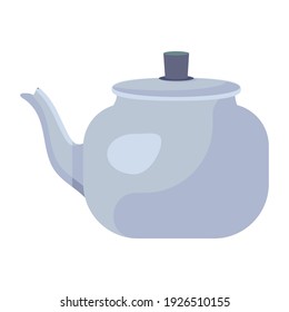 
Cocina de cocina, icono plano del vector de tetera 