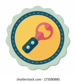 kitchenware corkscrew flat icon with long shadow,eps10