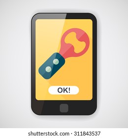 kitchenware corkscrew flat icon with long shadow,eps10