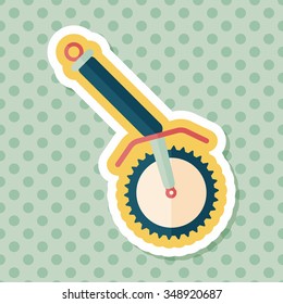 kitchenware corkscrew flat icon with long shadow,eps10