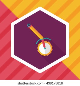 kitchenware corkscrew flat icon with long shadow,eps10