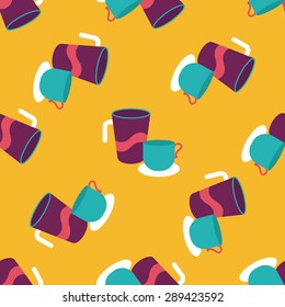 kitchenware cup flat icon,eps10 seamless pattern background