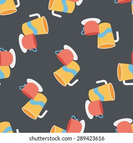 kitchenware cup flat icon,eps10 seamless pattern background