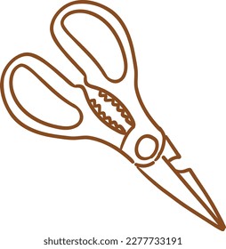 kitchenware cute doodle style brown line