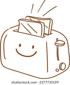 kitchenware cute doodle style brown line