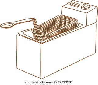 kitchenware cute doodle style brown line