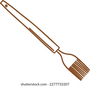 utensilios de cocina lindo estilo doodal línea marrón