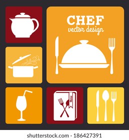 Kitchenware design over black background, vector illustration