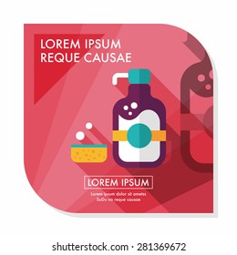 kitchenware dish soap flat icon with long shadow,eps10