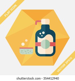 kitchenware dish soap flat icon with long shadow,eps10