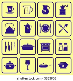 Kitchenware dishware kitchen items Icons 