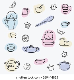 Kitchenware drawing set