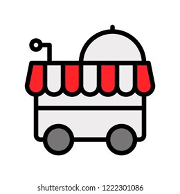 kitchenware editable stroke icon  of food factory in flat design.