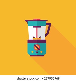 kitchenware electric juicer flat icon with long shadow,eps10