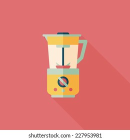 kitchenware electric juicer flat icon with long shadow,eps10
