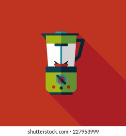 kitchenware electric juicer flat icon with long shadow,eps10