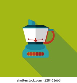 kitchenware electric juicer flat icon with long shadow,eps10