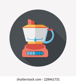 kitchenware electric juicer flat icon with long shadow,eps10
