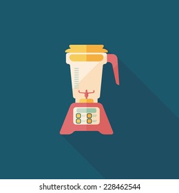 kitchenware electric juicer flat icon with long shadow,eps10