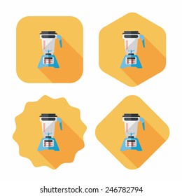 kitchenware electric juicer flat icon with long shadow,eps10