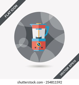 kitchenware electric juicer flat icon with long shadow,eps10