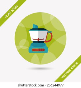 kitchenware electric juicer flat icon with long shadow,eps10
