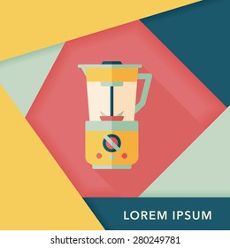kitchenware electric juicer flat icon with long shadow,eps10