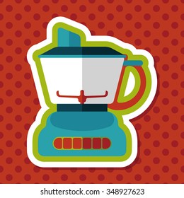 kitchenware electric juicer flat icon with long shadow,eps10