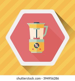 kitchenware electric juicer flat icon with long shadow,eps10