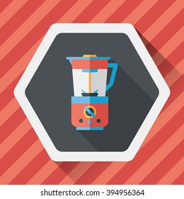 kitchenware electric juicer flat icon with long shadow,eps10