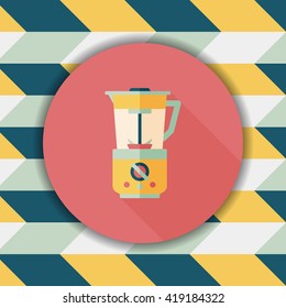 kitchenware electric juicer flat icon with long shadow,eps10