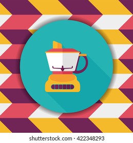 kitchenware electric juicer flat icon with long shadow,eps10