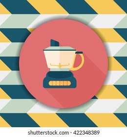 kitchenware electric juicer flat icon with long shadow,eps10