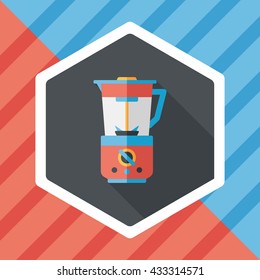 kitchenware electric juicer flat icon with long shadow,eps10