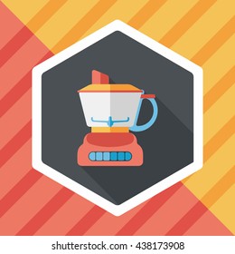 kitchenware electric juicer flat icon with long shadow,eps10