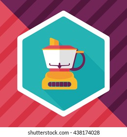 kitchenware electric juicer flat icon with long shadow,eps10