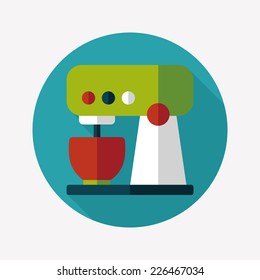 kitchenware electronic beater flat icon with long shadow,eps10