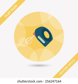 kitchenware electronic beater flat icon with long shadow,eps10