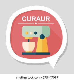 kitchenware electronic beater flat icon with long shadow,eps10