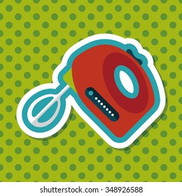 kitchenware electronic beater flat icon with long shadow,eps10