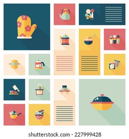 Kitchenware flat app ui background,eps10