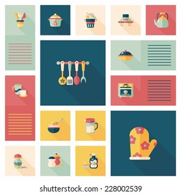 Kitchenware flat app ui background,eps10