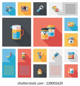 Kitchenware flat app ui background,eps10