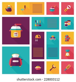 Kitchenware flat app ui background,eps10