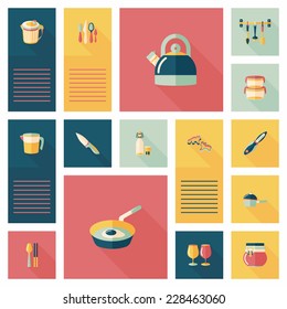 Kitchenware flat app ui background,eps10